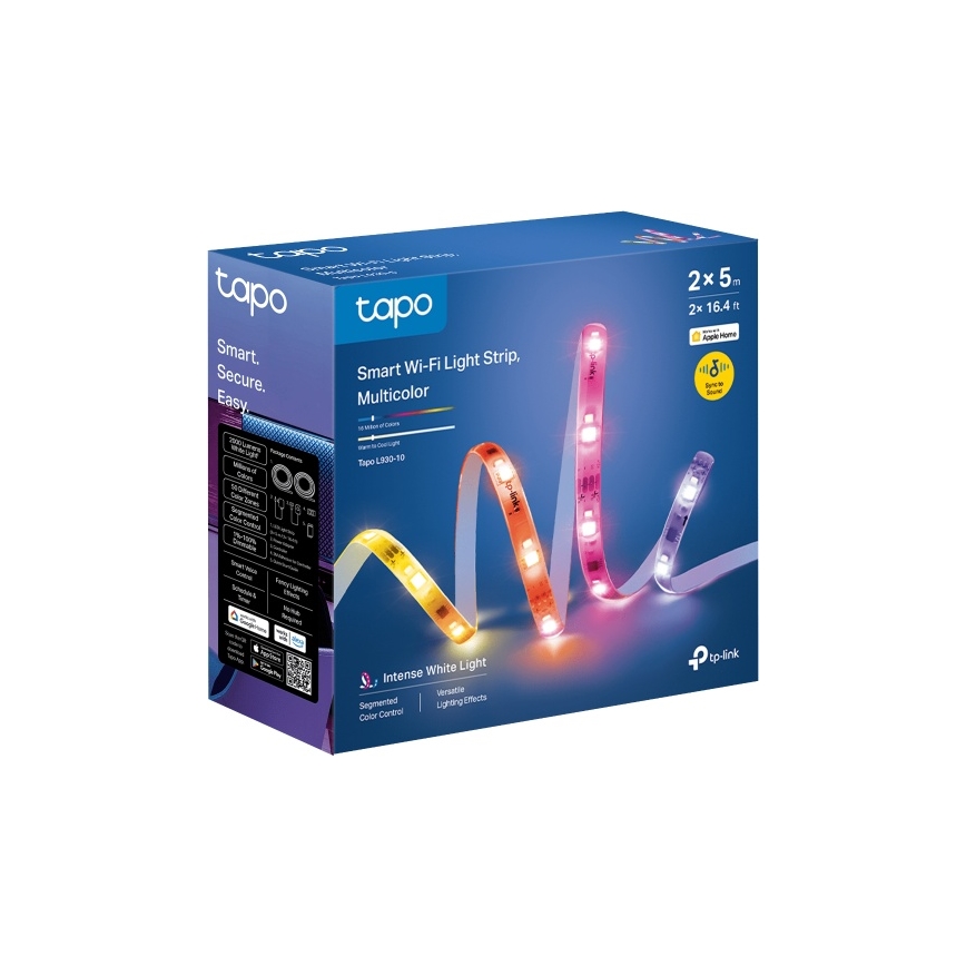 TP-Link - Fita LED RGBW regulável 5 m LED/24W/230V Wi-Fi