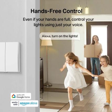 TP-Link - Interruptor de luz inteligente de dois botões 2xAAA Wi-Fi