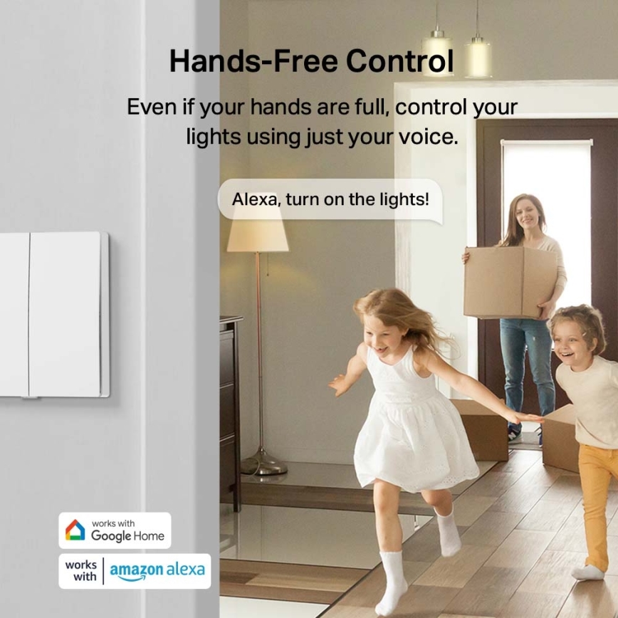 TP-Link - Interruptor de luz inteligente de dois botões 2xAAA Wi-Fi