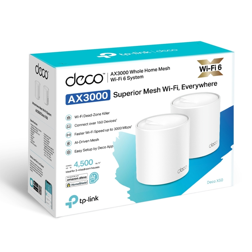 TP-Link - Kit 2x Deco X50: sistema mesh Wi-Fi 6 para cobertura total da casa