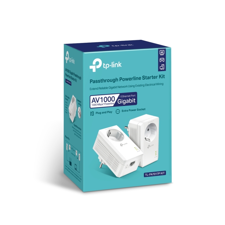 TP-Link - Kit Powerline Gigabit com tomada passante