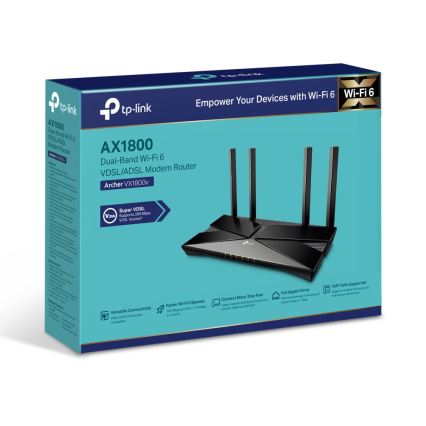 TP-Link - Modem/router VDSL/ADSL de banda dupla com Wi‑Fi 6 Archer VX1800V