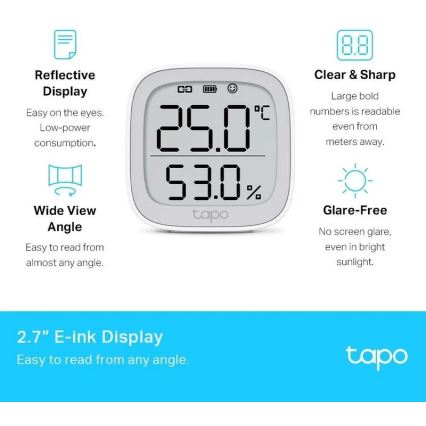 TP-Link - Monitor inteligente para medição de temperatura e humidade 2xAAA