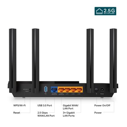 TP-Link - Router Wi-Fi 6 multigigabit de banda dupla com porta 2,5G Archer AX55 Pro