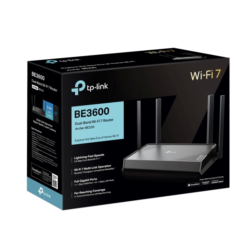 TP-Link - Router Wi-Fi 7 de duas bandas Archer BE220