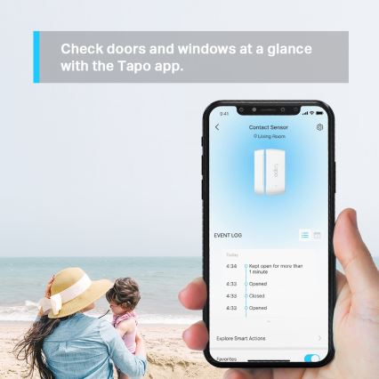 TP-Link - Sensor de contacto inteligente 1xCR2032 Wi-Fi