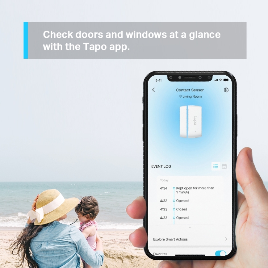 TP-Link - Sensor de contacto inteligente 1xCR2032 Wi-Fi