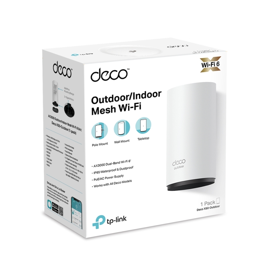 TP-Link - Sistema mesh para exterior e interior com Wi-Fi 6 Deco X50-Outdoor