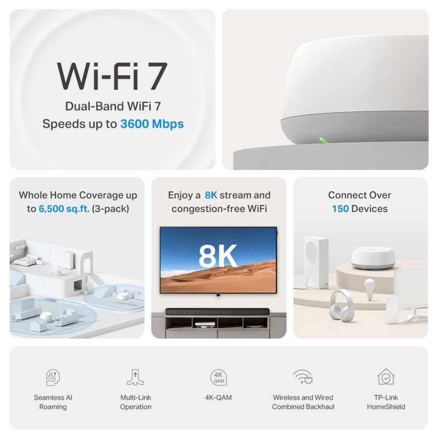 TP-Link - Sistema Mesh Wi-Fi 7 para toda a casa