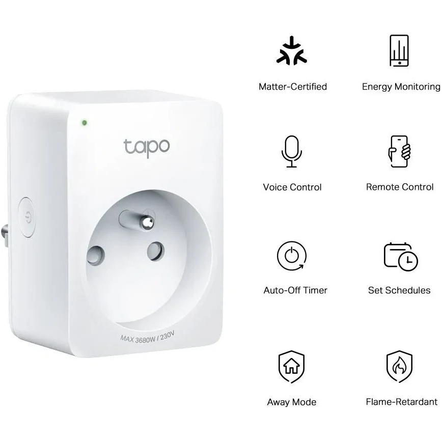 TP-Link - Tomada inteligente E MATTER 3680W Wi-Fi
