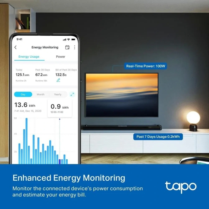TP-Link - Tomada inteligente E MATTER 3680W Wi-Fi