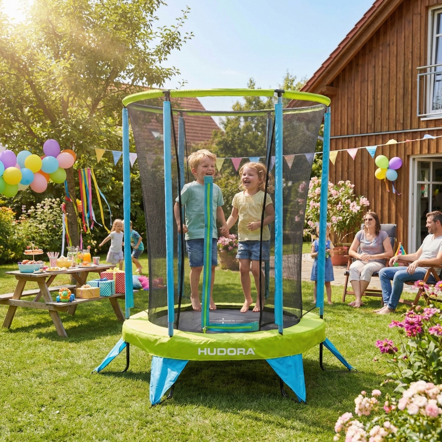 Trampolim infantil Ø 140 cm azul/verde
