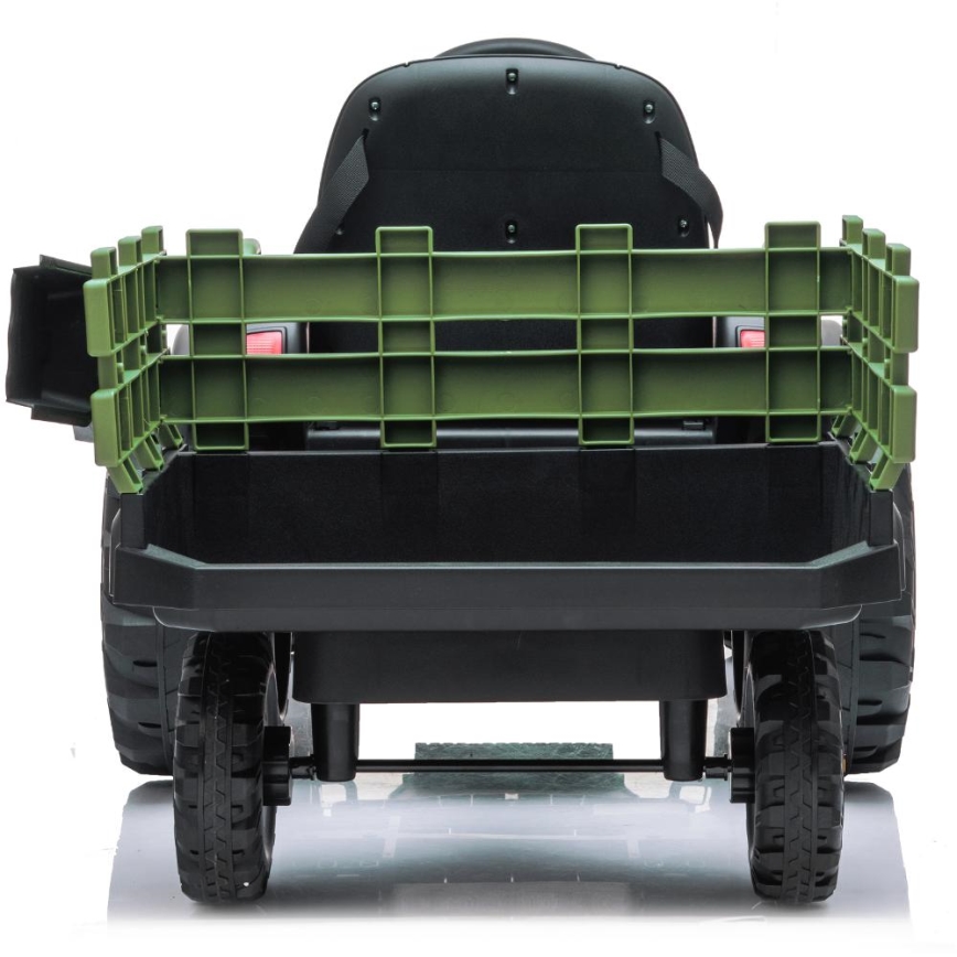 Trator elétrico com carrinho 2x30W/7000 mAh preto/verde + controlo remoto