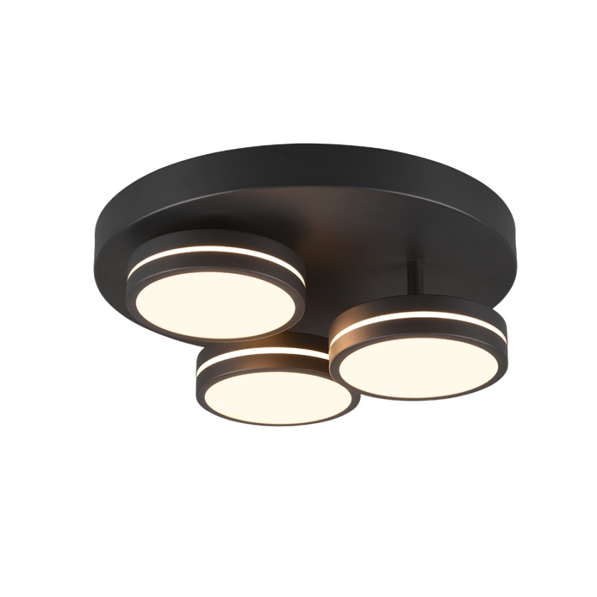 Trio - Luminária de teto LED dimável FRANKLIN 3xLED/8,5W/230V 3000K diâmetro 35 cm preta