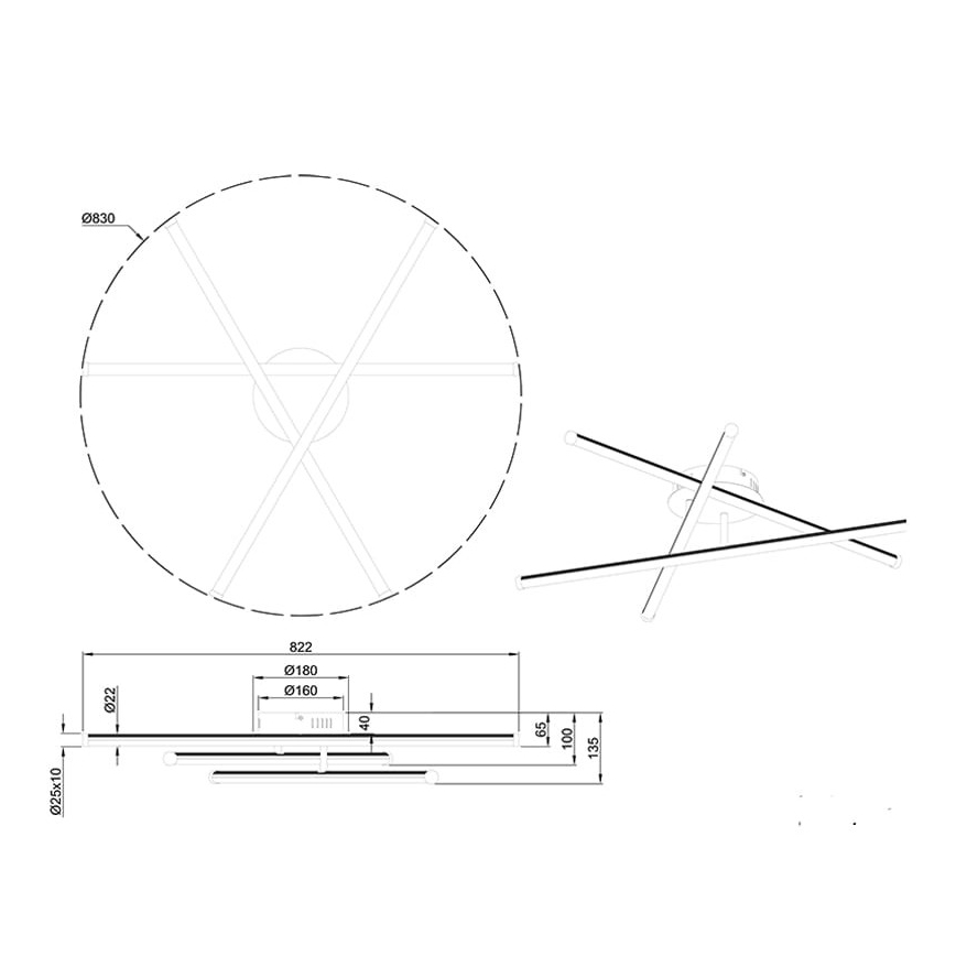 Trio - Candelabro embutido LED com regulação SMARAGD 3xLED/8W/230V 3000-6000K