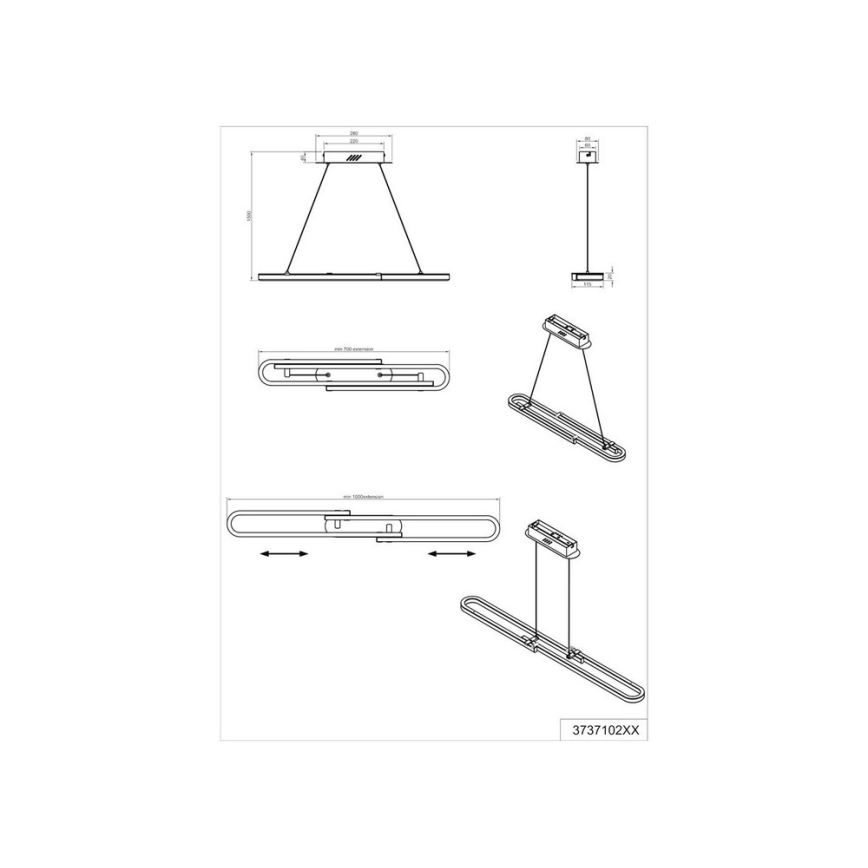 TRIO - Candelabro num fio fosco LED ROMULUS LED/26W/230V