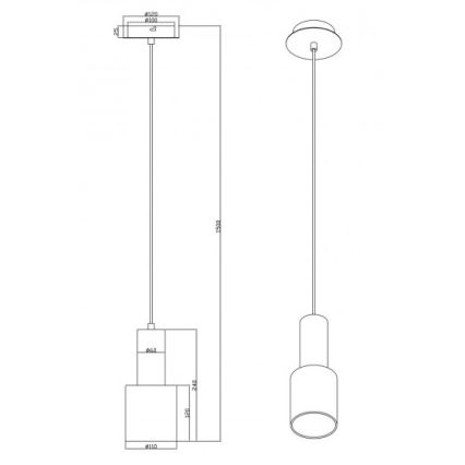 Trio - Candelabro num fio WAILER 1xGU10/5W/230V cinzento