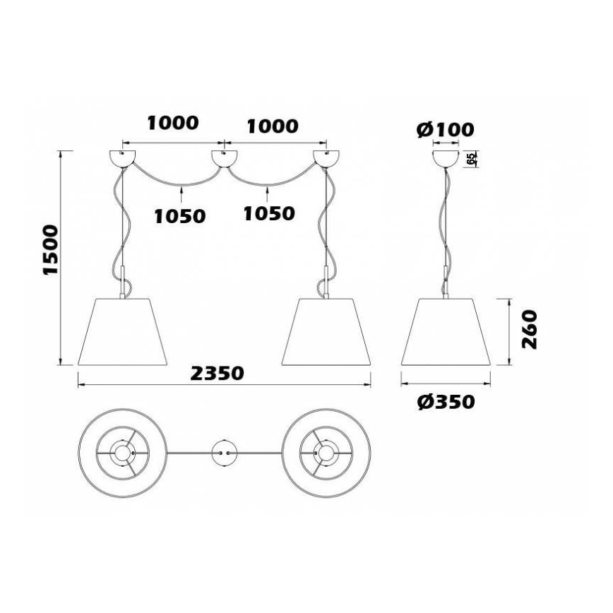 Trio - Candelabro suspenso ANDREUS 2xE27/60W/230V