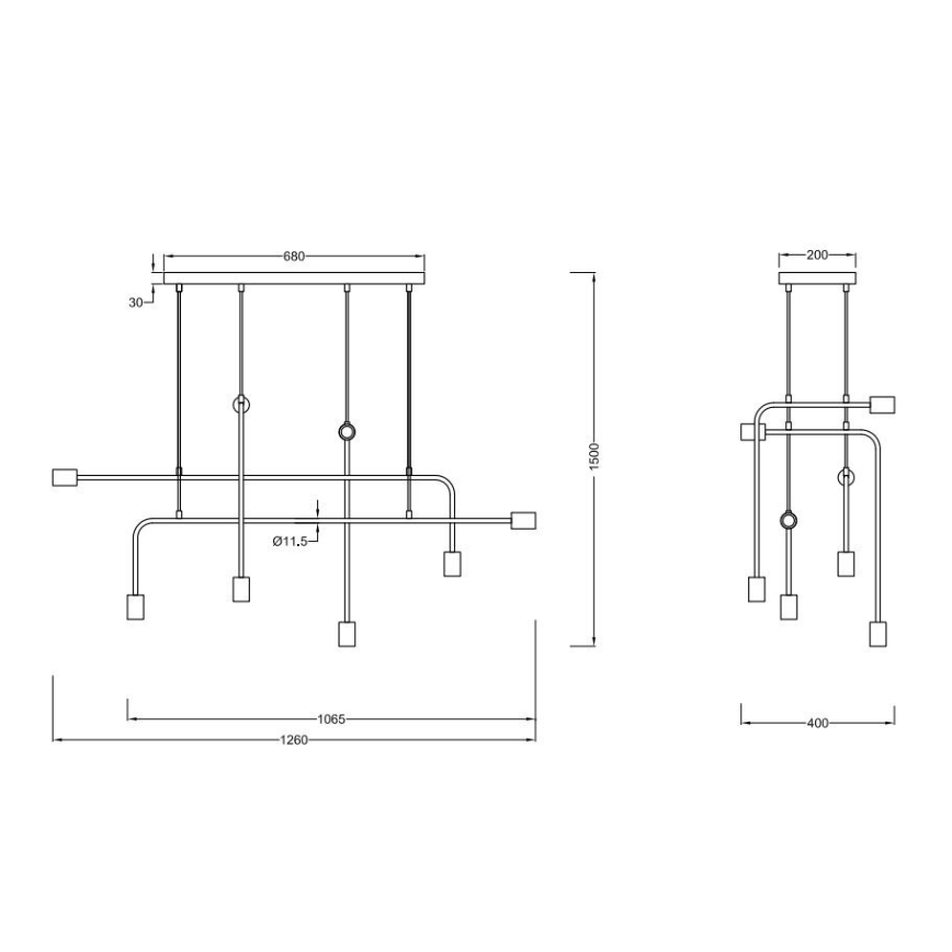 Trio - Candelabro suspenso CONNOR 8xE27/10W/230V