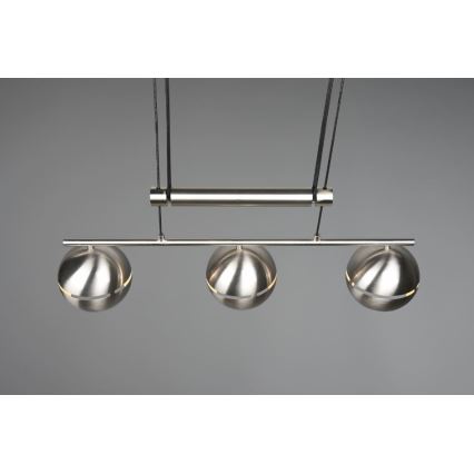 Trio - Candelabro suspenso FLETCHER 3xE14/40W/230V cromado mate