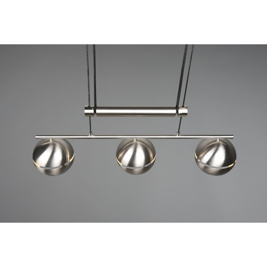 Trio - Candelabro suspenso FLETCHER 3xE14/40W/230V cromado mate