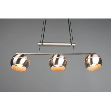 Trio - Candelabro suspenso FLETCHER 3xE14/40W/230V cromado mate