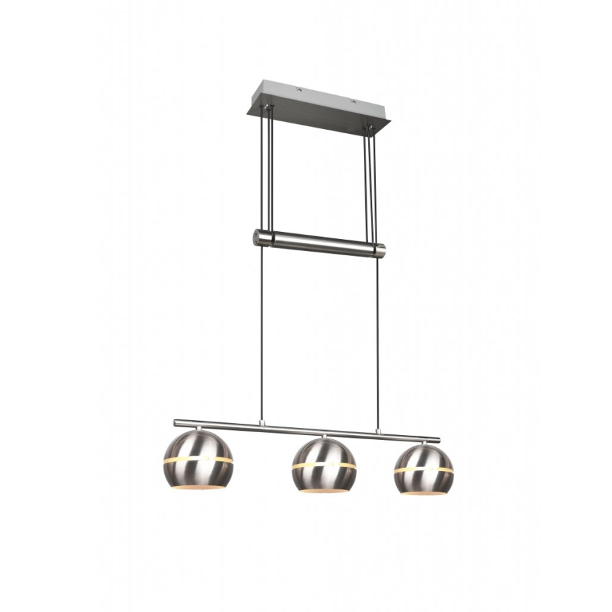 Trio - Candelabro suspenso FLETCHER 3xE14/40W/230V cromado mate