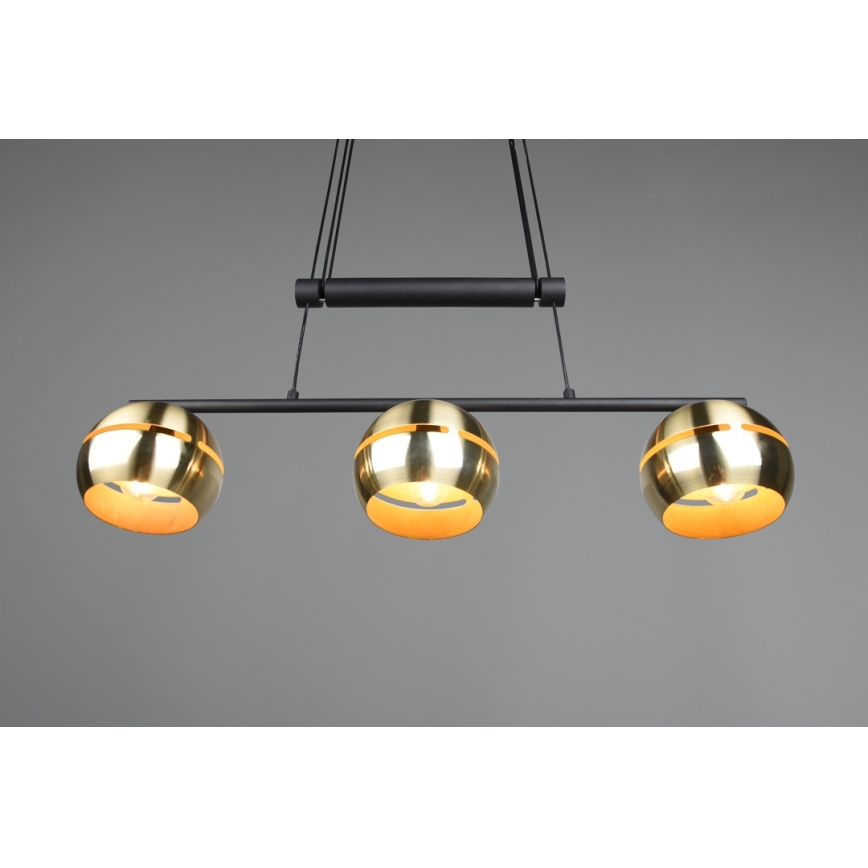 Trio - Candelabro suspenso FLETCHER 3xE14/40W/230V latão