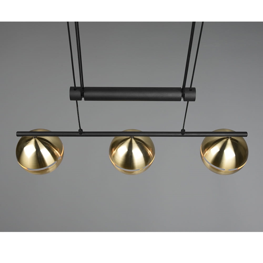 Trio - Candelabro suspenso FLETCHER 3xE14/40W/230V latão