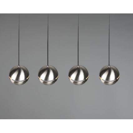 Trio - Candelabro suspenso FLETCHER 4xE14/40W/230V cromado mate