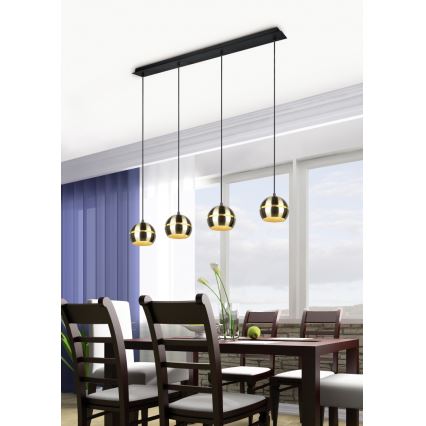 Trio - Candelabro suspenso FLETCHER 4xE14/40W/230V latão
