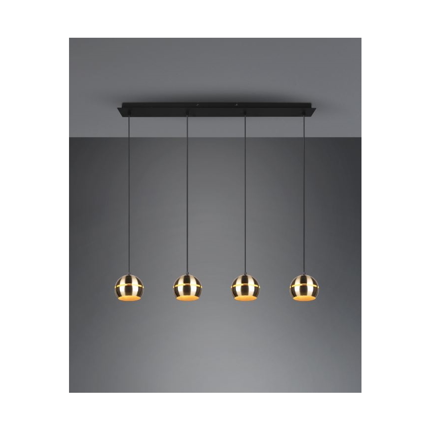 Trio - Candelabro suspenso FLETCHER 4xE14/40W/230V latão