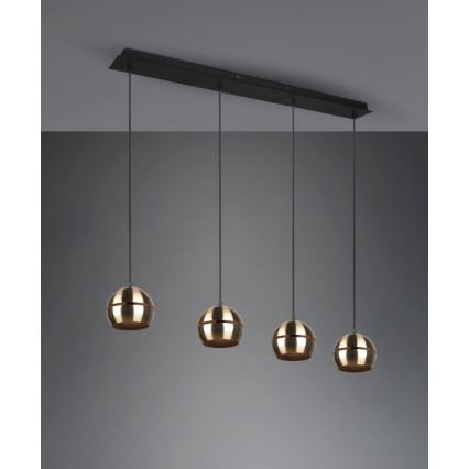 Trio - Candelabro suspenso FLETCHER 4xE14/40W/230V latão