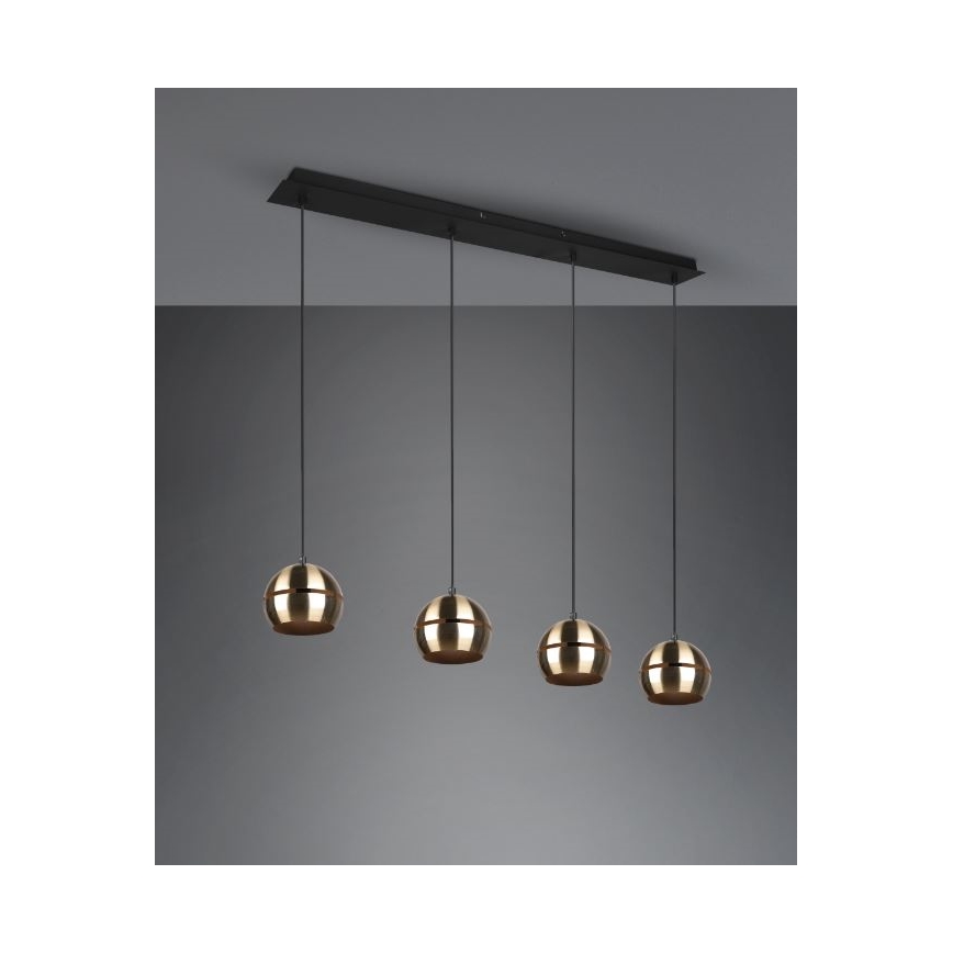 Trio - Candelabro suspenso FLETCHER 4xE14/40W/230V latão