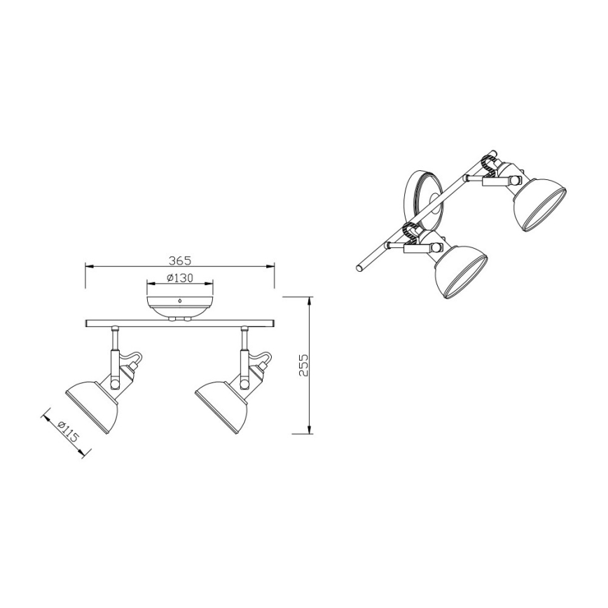 Trio - Foco GINA 2xE14/40W/230V cobre