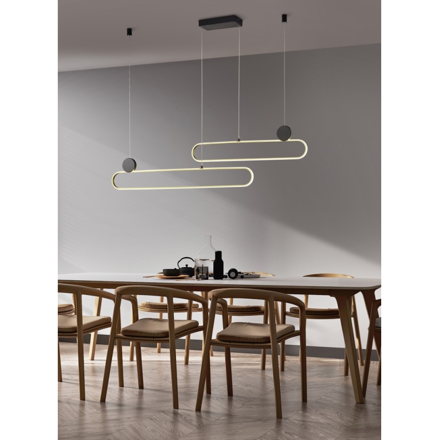 Trio - Lustre LED dimerizável suspenso por cabo GRANT LED/54W/230V 2300/3000/4000K preto/dourado