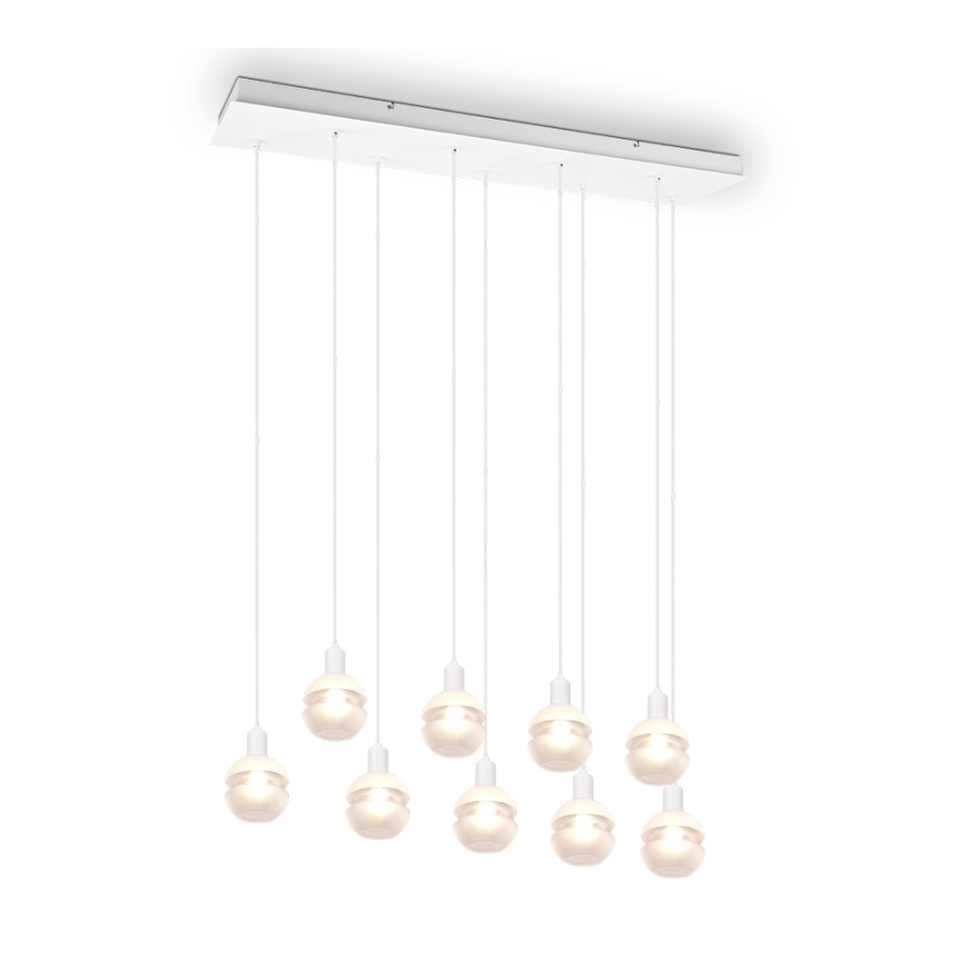 Trio - Lustre suspenso com cabo MELA 9xE14/25W/230V branco