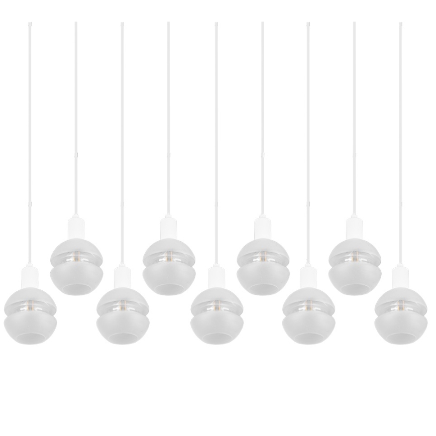Trio - Lustre suspenso com cabo MELA 9xE14/25W/230V branco