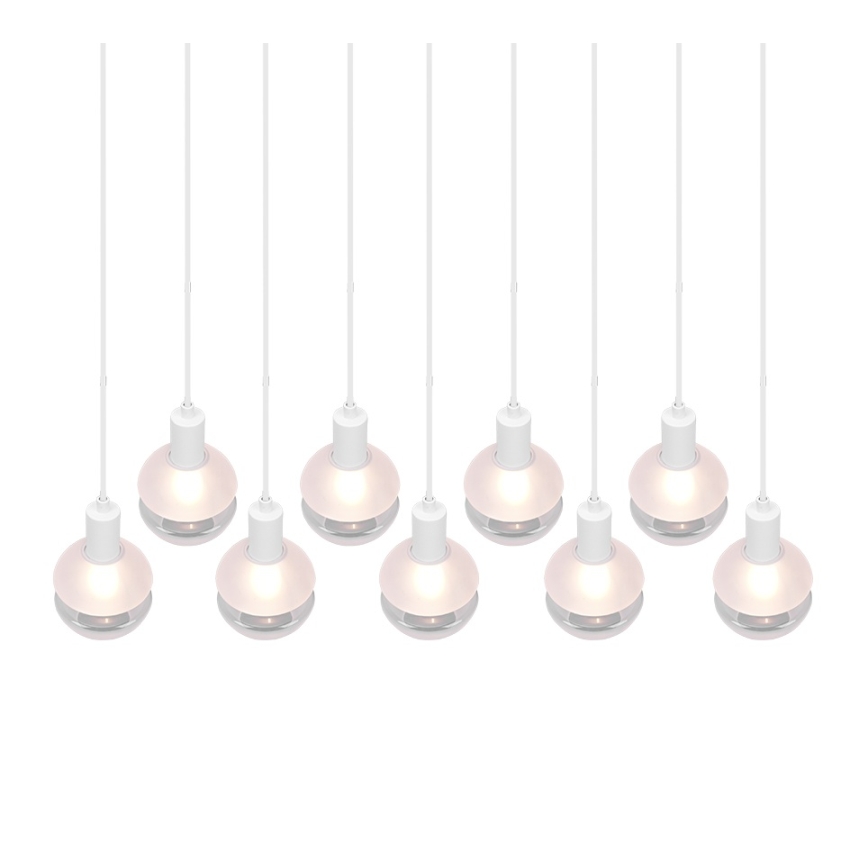 Trio - Lustre suspenso com cabo MELA 9xE14/25W/230V branco