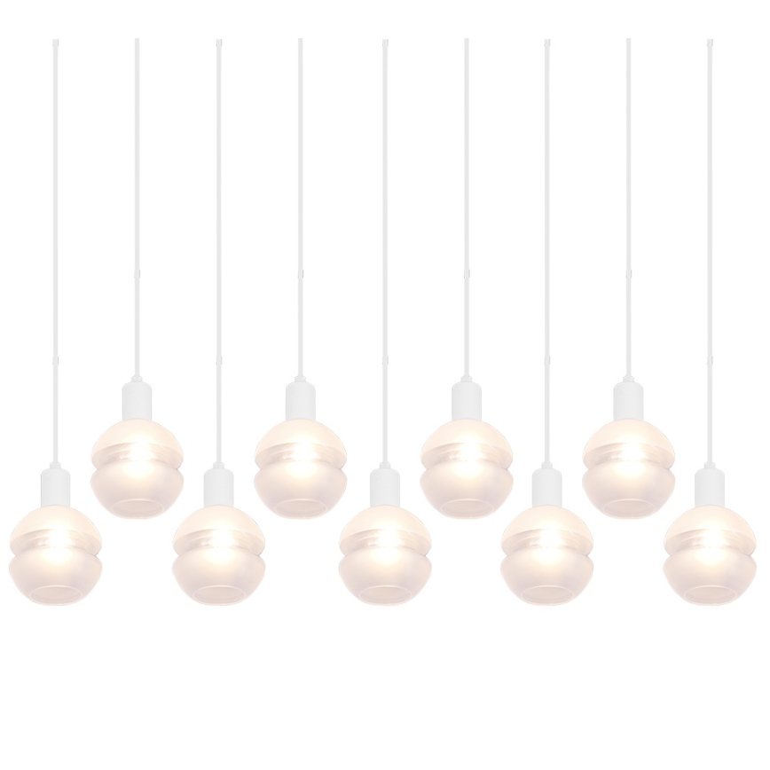 Trio - Lustre suspenso com cabo MELA 9xE14/25W/230V branco