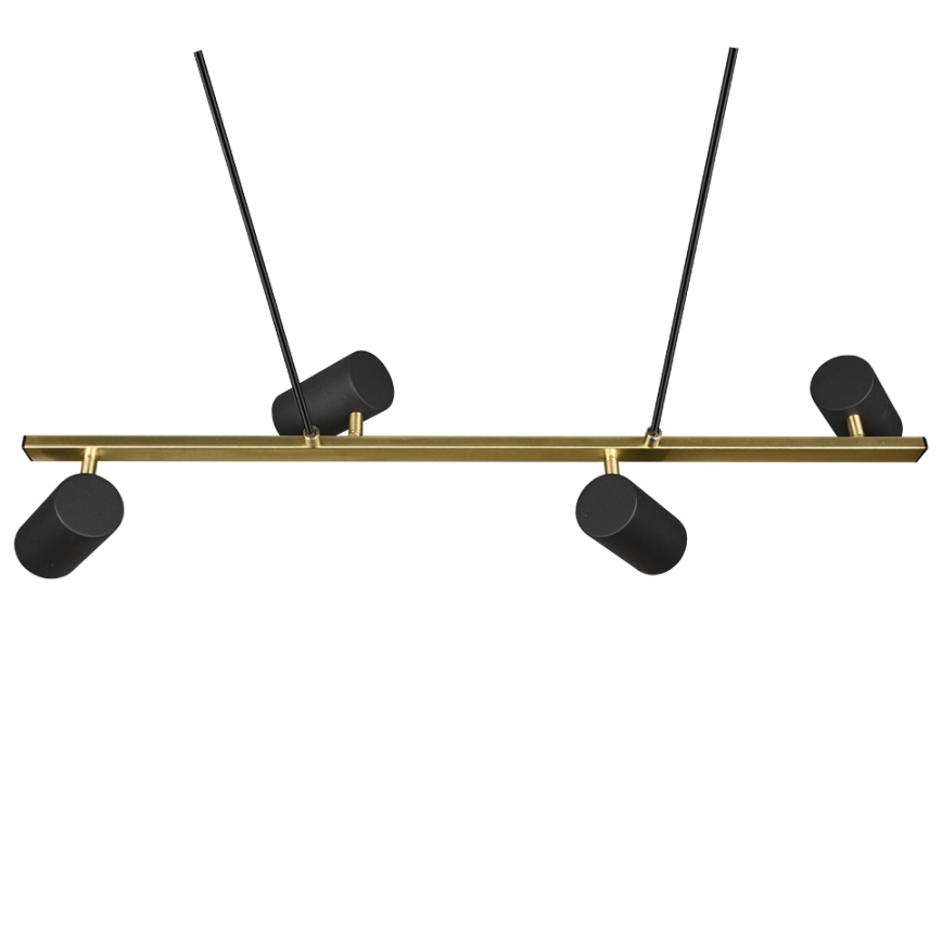 Trio - Lustre suspenso em cabo MARLEY 4xGU10/35W/230V preto/dourado