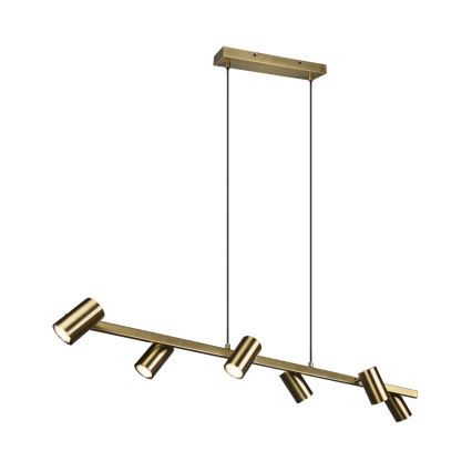 Trio - Lustre suspenso por cabo MARLEY 6xGU10/35W/230V latão