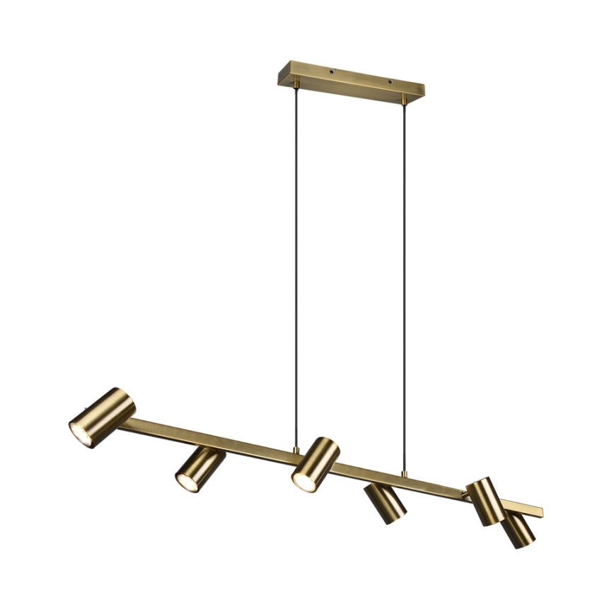 Trio - Lustre suspenso por cabo MARLEY 6xGU10/35W/230V latão