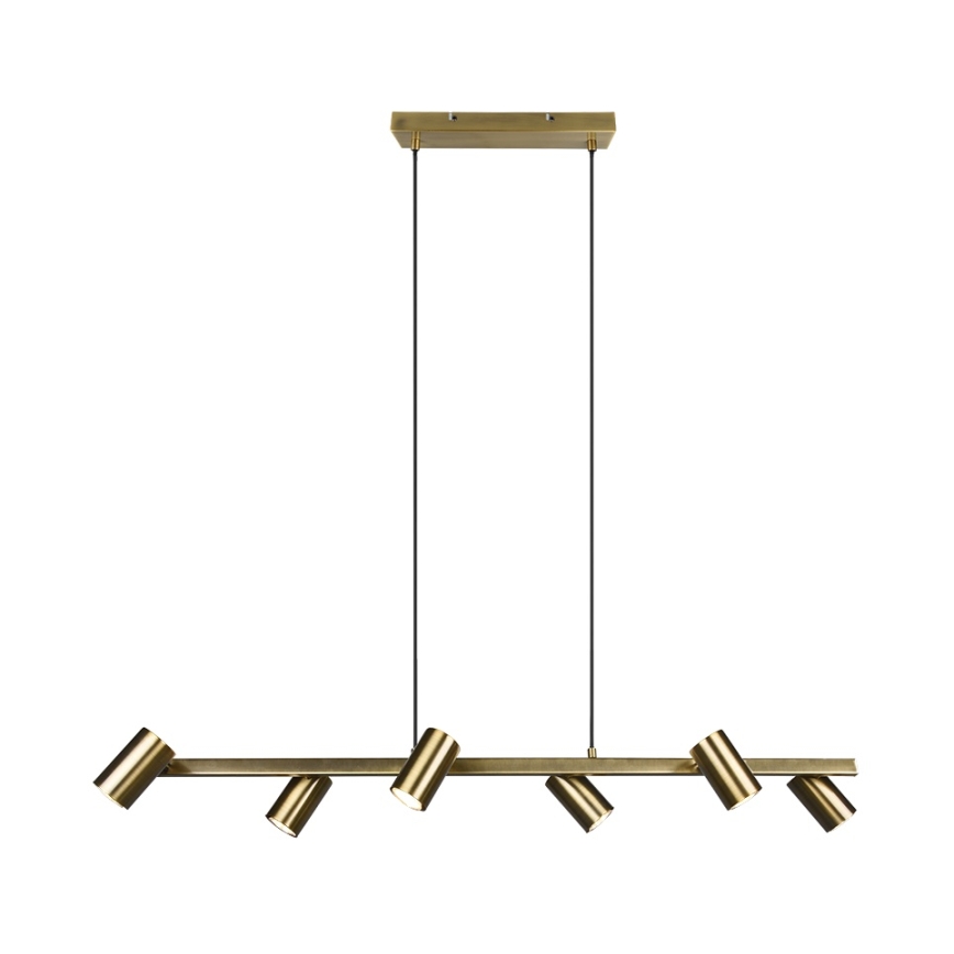Trio - Lustre suspenso por cabo MARLEY 6xGU10/35W/230V latão