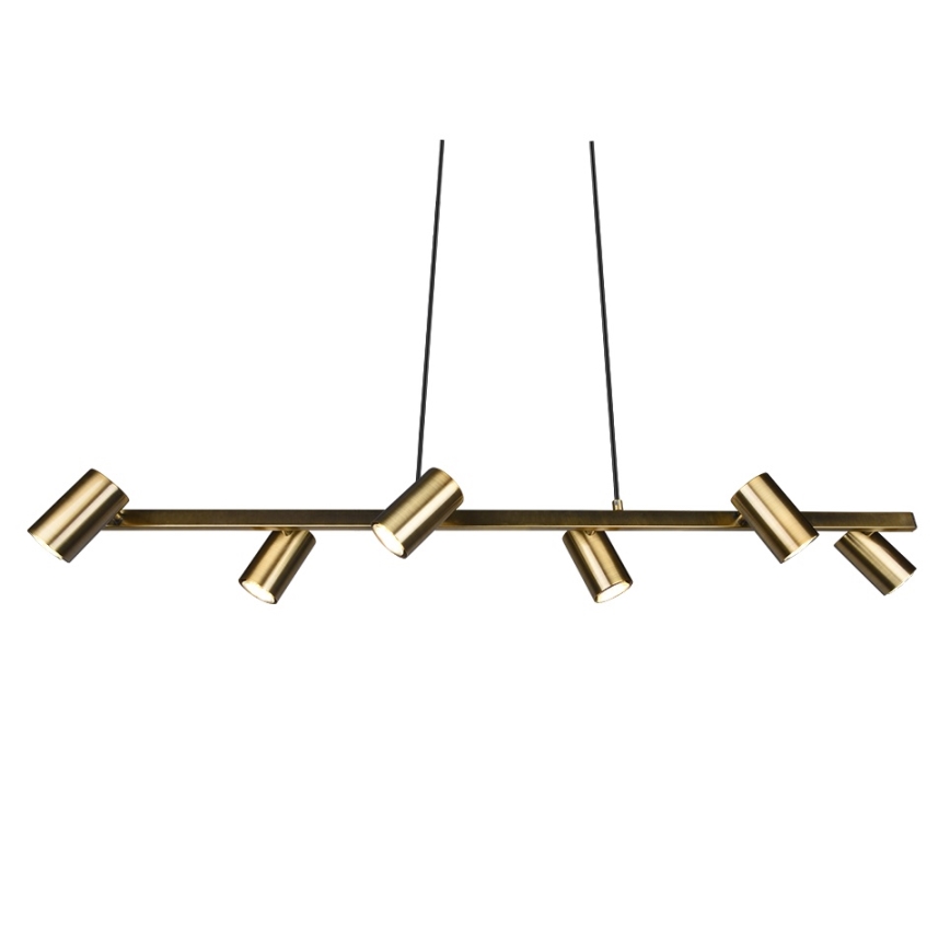 Trio - Lustre suspenso por cabo MARLEY 6xGU10/35W/230V latão