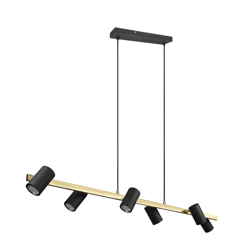 Trio - Lustre suspenso por cabo MARLEY 6xGU10/35W/230V preto/dourado