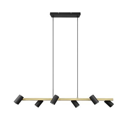 Trio - Lustre suspenso por cabo MARLEY 6xGU10/35W/230V preto/dourado