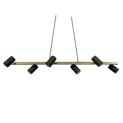 Trio - Lustre suspenso por cabo MARLEY 6xGU10/35W/230V preto/dourado