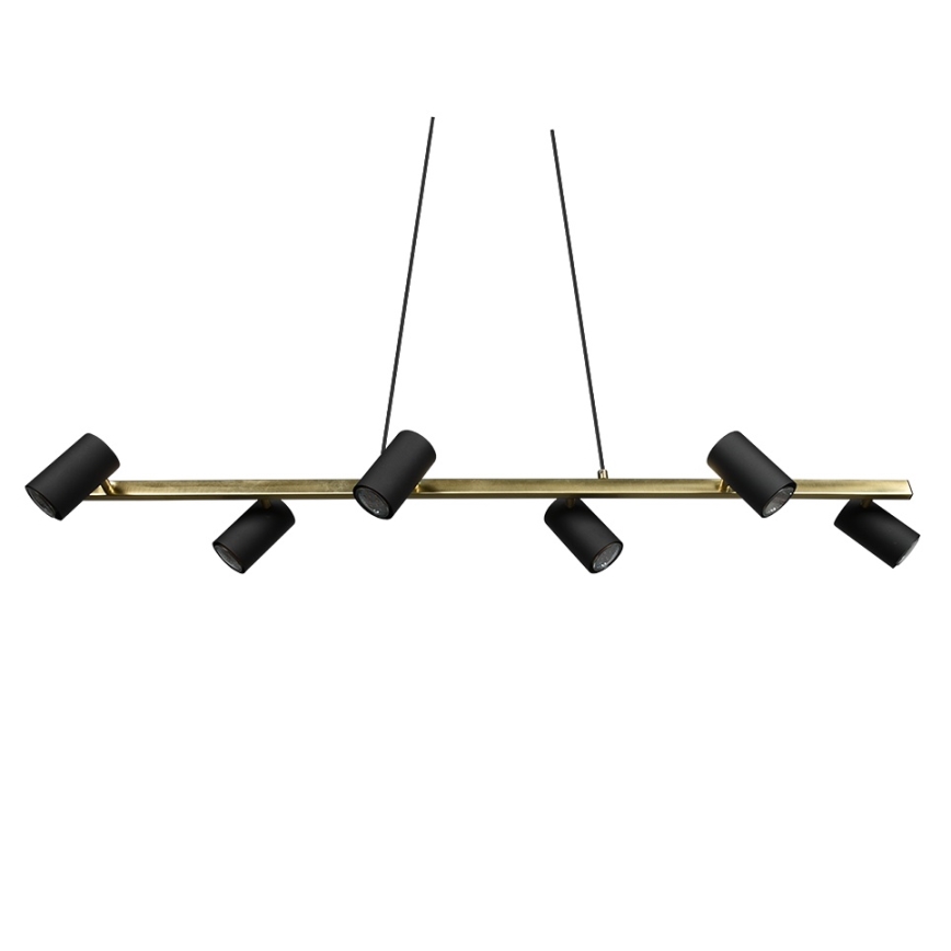 Trio - Lustre suspenso por cabo MARLEY 6xGU10/35W/230V preto/dourado