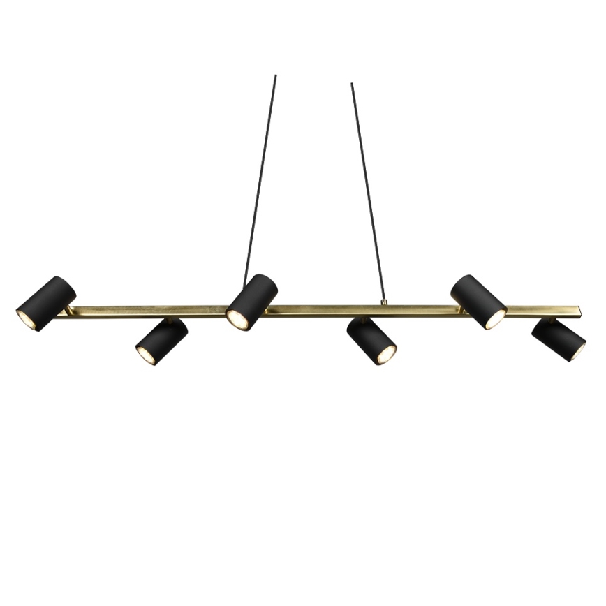 Trio - Lustre suspenso por cabo MARLEY 6xGU10/35W/230V preto/dourado